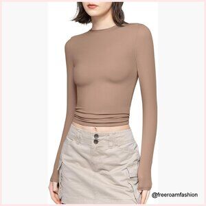 Long Sleeve T-Shirt Slim Fit Round Neck Basic Top Premium Fabric